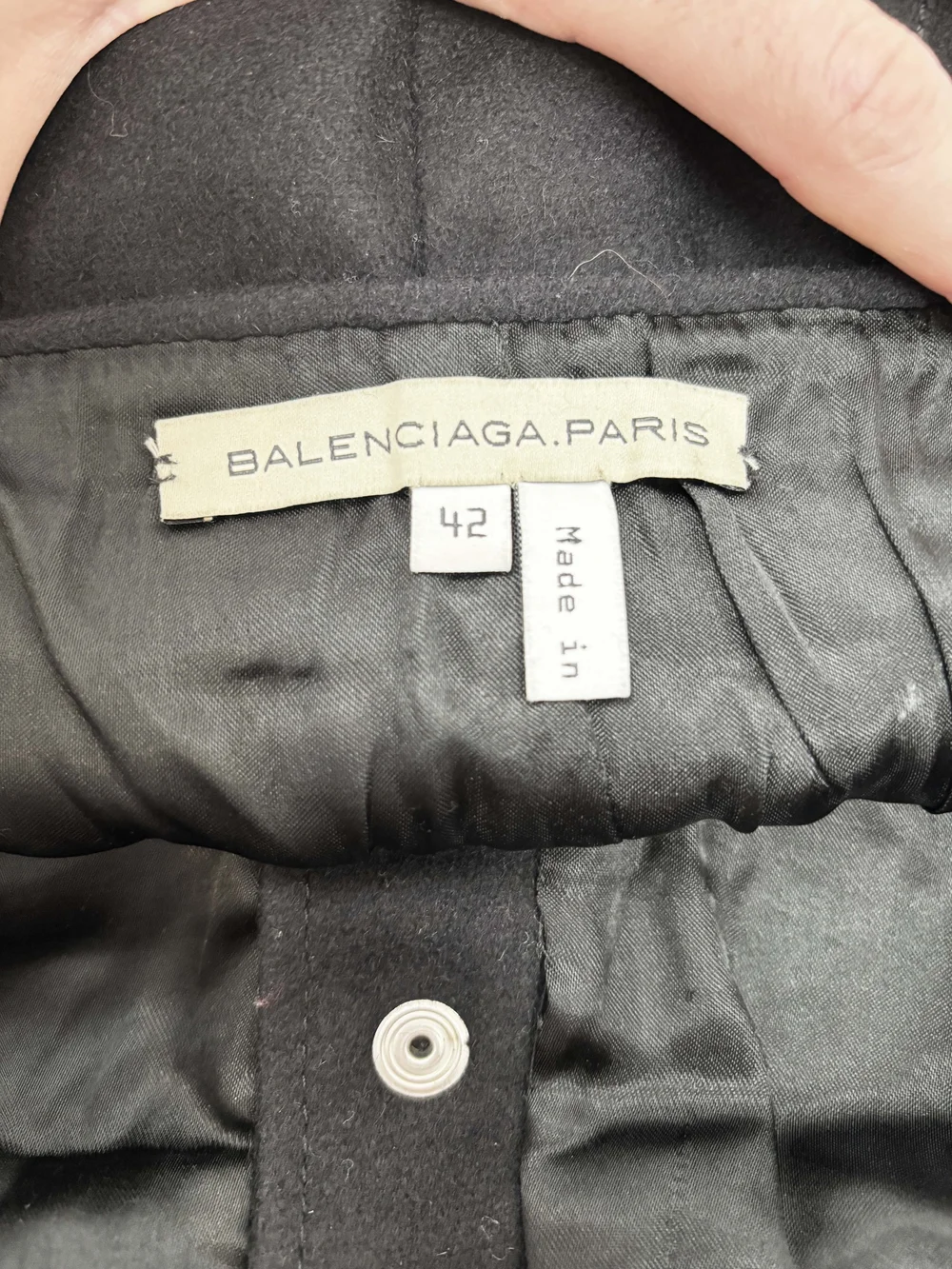 Balenciaga F/W 2003 wool snap front skirt — JAMES VELORIA